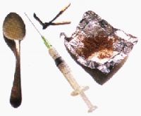 Heroin Tinfoil and Heroin Spoon and Syringe
