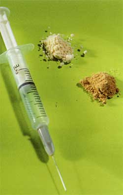 Heroin Powder and Syringe